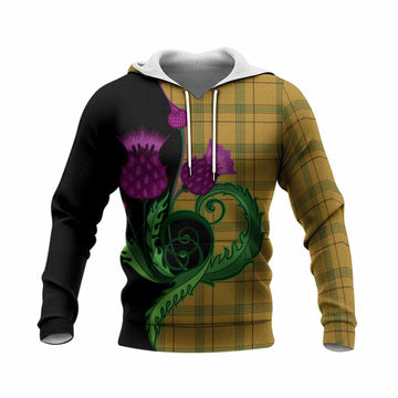 Houston Tartan Knitted Hoodie Traditional Scottish Thistle