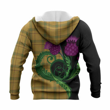Houston Tartan Knitted Hoodie Traditional Scottish Thistle