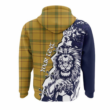 Houston Tartan Scottish Hoodie Angry Lion With Soccer Ball Style