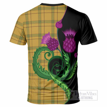 Houston Tartan T-Shirt Traditional Scottish Thistle