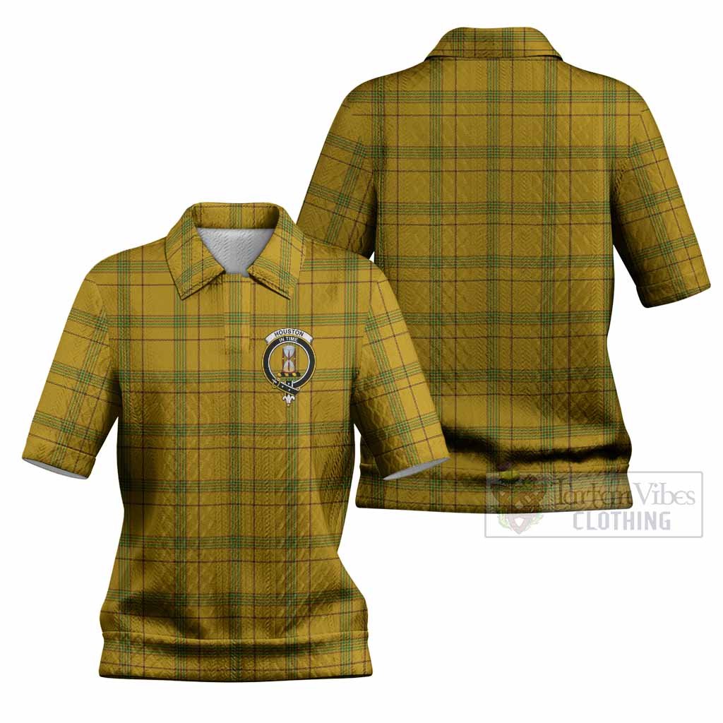 Houston Tartan Women’s Polo Sweater Top with Family Crest