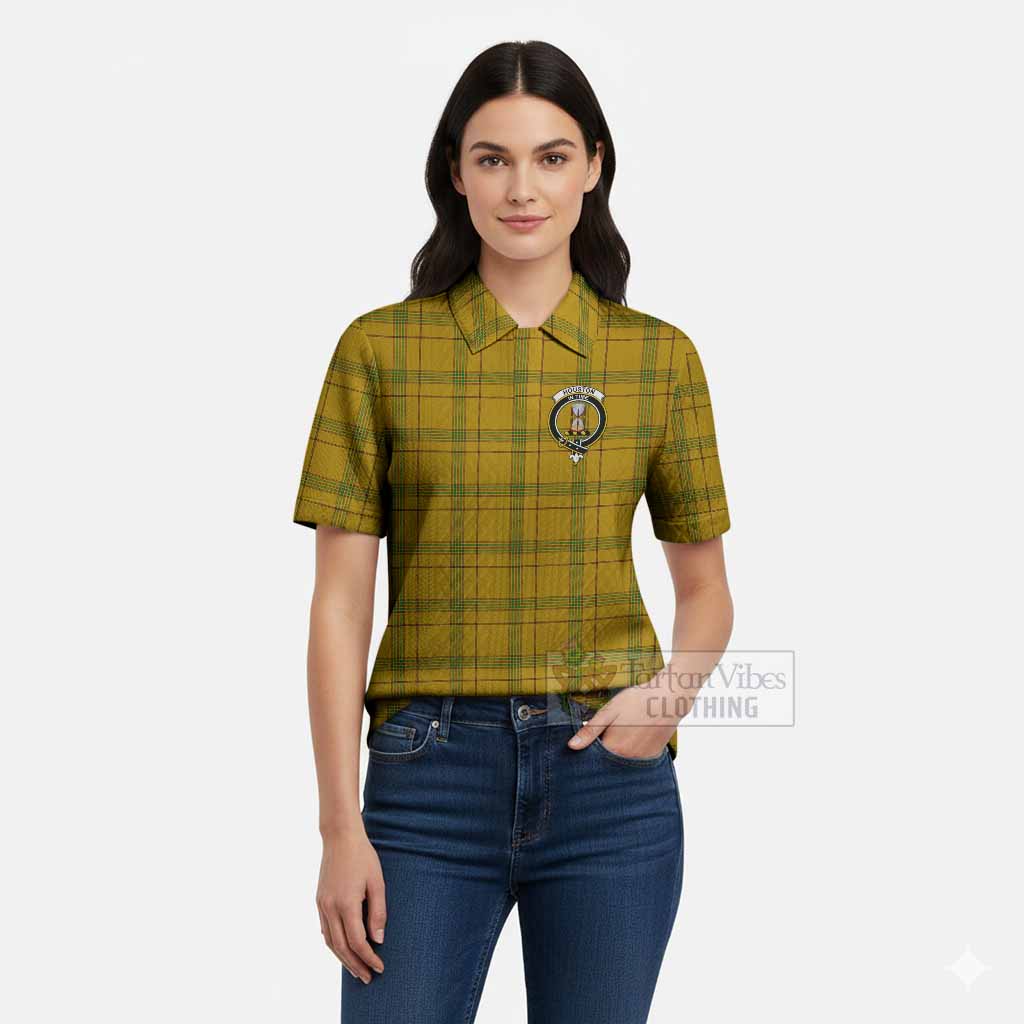Houston Tartan Women’s Polo Sweater Top with Family Crest