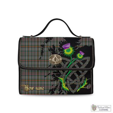 Tartan Vibes Clothing Howell of Wales Tartan Waterproof Canvas Bag with Scotland Map and Thistle Celtic Accents
