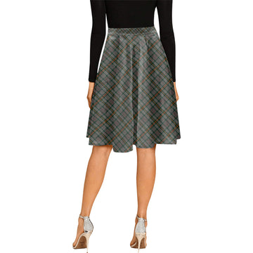 Howell of Wales Tartan Melete Pleated Midi Skirt Cross Style