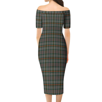 Howell of Wales Tartan Off Shoulder Lady Dress - Tartanvibesclothing