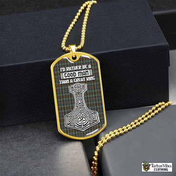 Howell of Wales Tartan Dog Tag Necklace Viking Mjolnir Style Gold No - Tartan Vibes Clothing