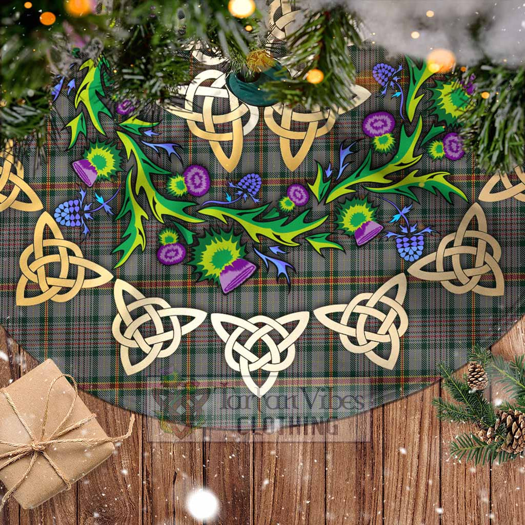 Tartan Vibes Clothing Howell of Wales Tartan Christmas Tree Skirt with Thistle Celtic Knot Style