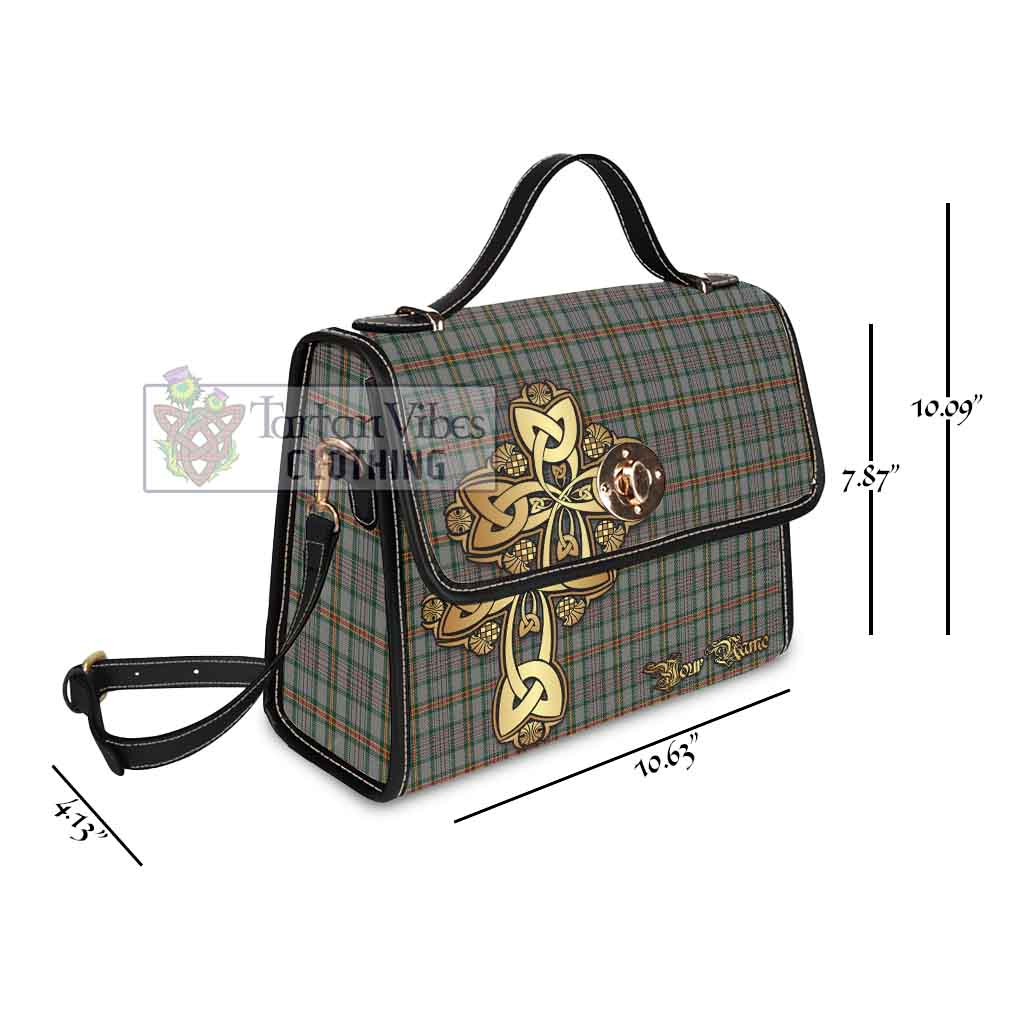 Tartan Vibes Clothing Howell of Wales Tartan Waterproof Canvas Bag Golden Thistle Celtic Cross Style