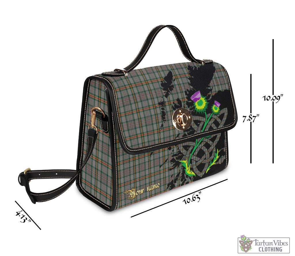 Tartan Vibes Clothing Howell of Wales Tartan Waterproof Canvas Bag with Scotland Map and Thistle Celtic Accents