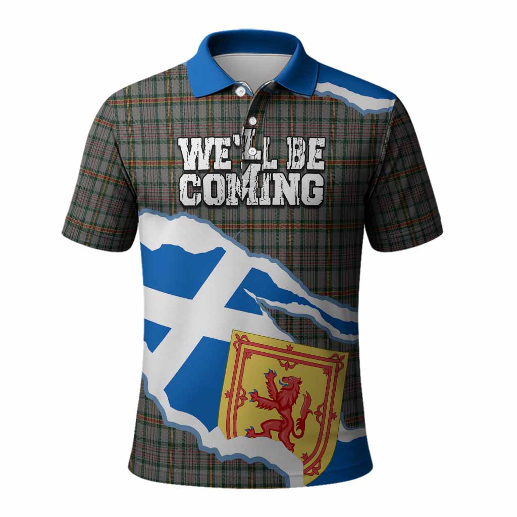 Howell of Wales Scotland Football Tartan Polo Shirt We'll Be Coming