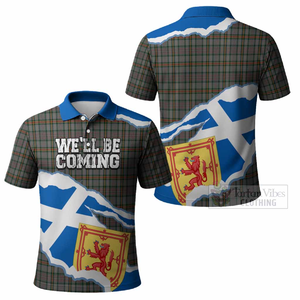 Howell of Wales Scotland Football Tartan Polo Shirt We'll Be Coming