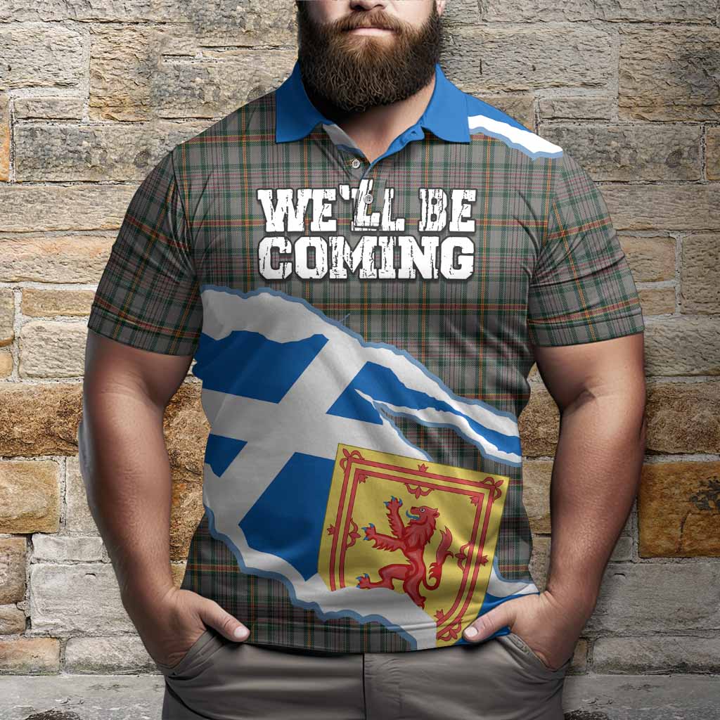 Howell of Wales Scotland Football Tartan Polo Shirt We'll Be Coming