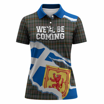 Howell of Wales Scotland Football Tartan Women Polo Shirt We'll Be Coming