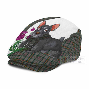 Howell of Wales Scottish Terrier Tartan Flat Cap, Jeff Cap Thistle Heritage Art