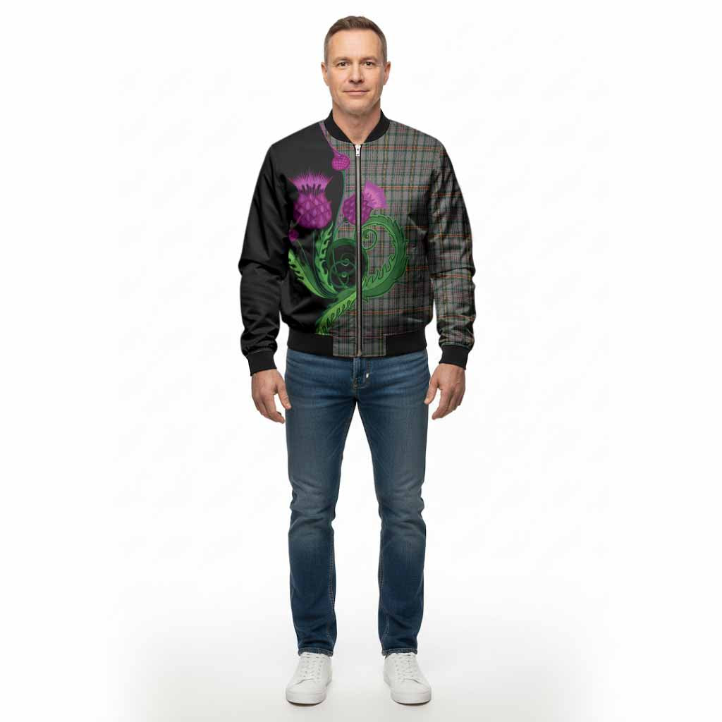Howell of Wales Tartan Bomber Jacket Traditional Scottish Thistle
