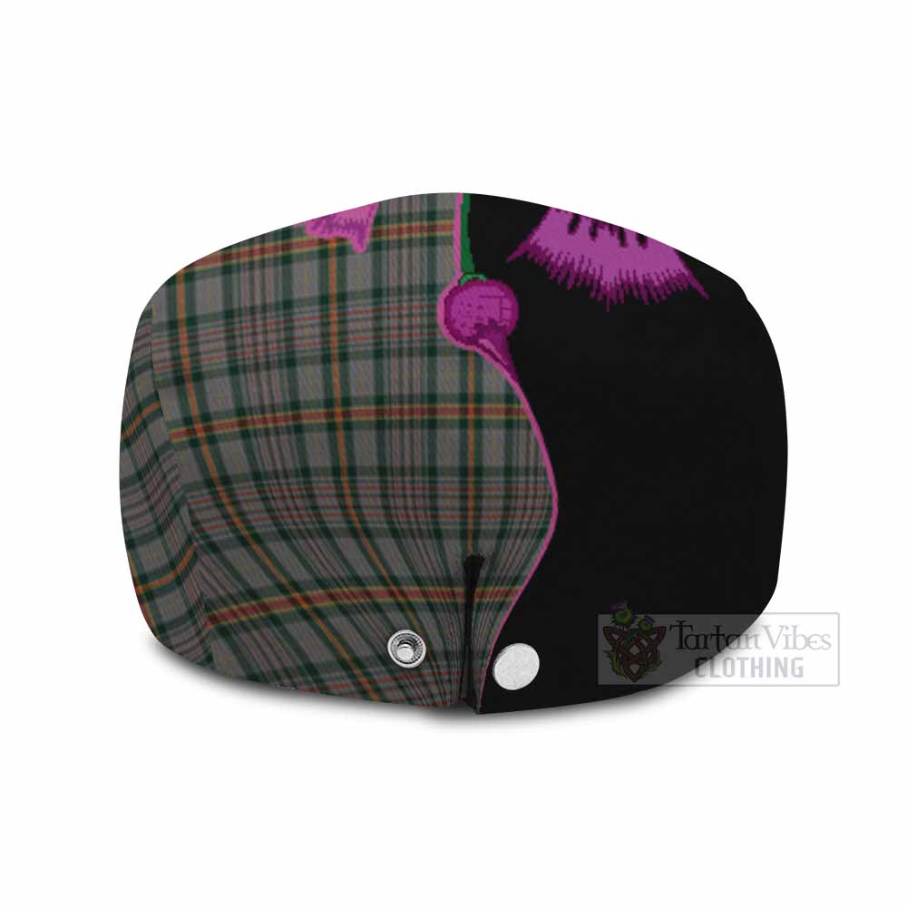 Howell of Wales Tartan Flat Cap, Jeff Cap Traditional Scottish Thistle