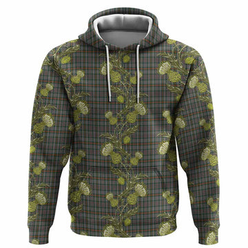 Howell of Wales Tartan Hoodie Seamless Scottish Thistle Flowers