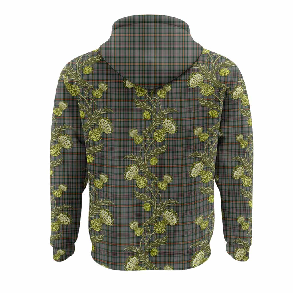 Howell of Wales Tartan Hoodie Seamless Scottish Thistle Flowers