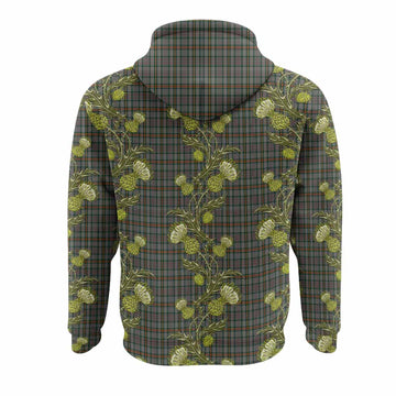 Howell of Wales Tartan Hoodie Seamless Scottish Thistle Flowers