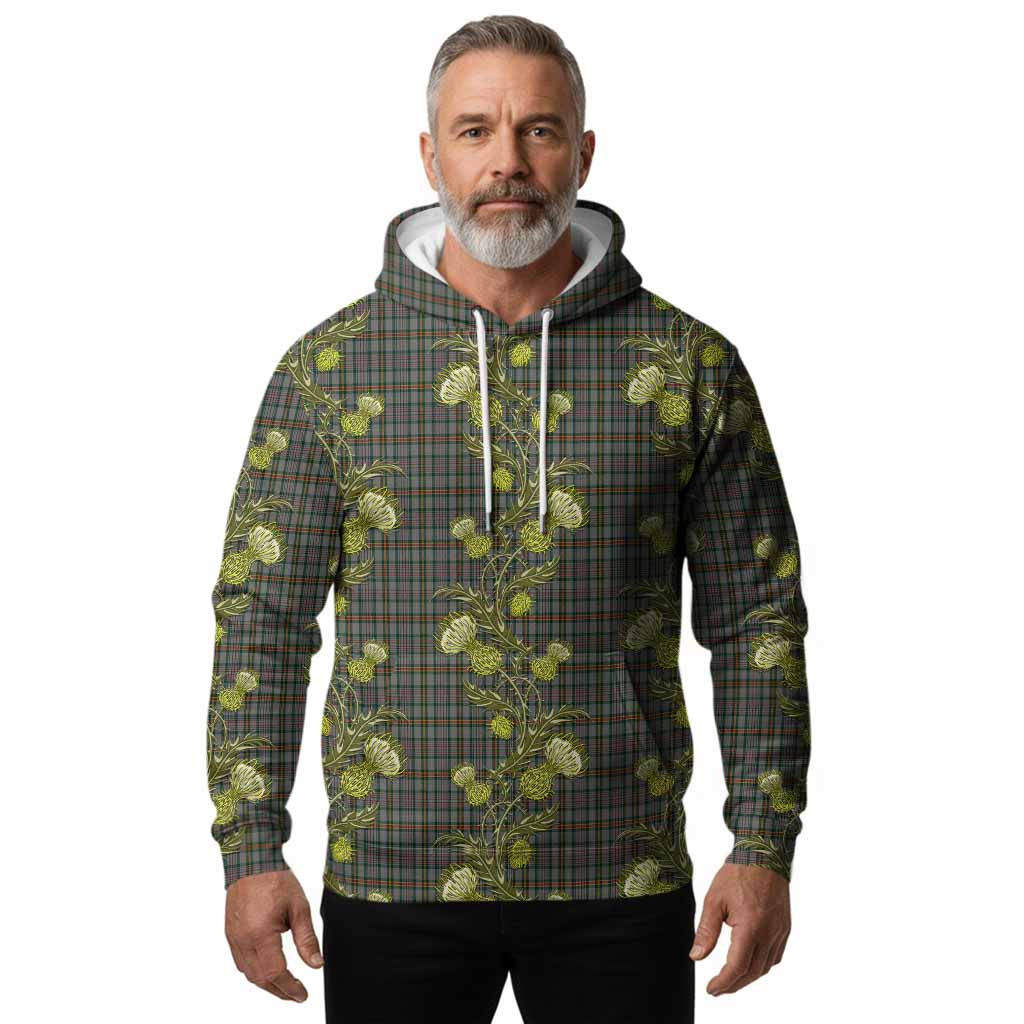 Howell of Wales Tartan Hoodie Seamless Scottish Thistle Flowers