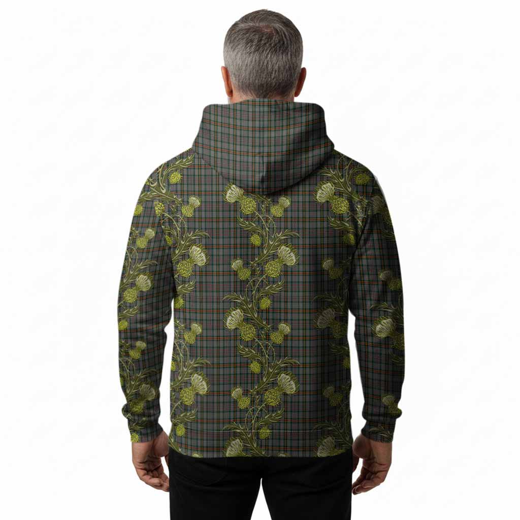 Howell of Wales Tartan Hoodie Seamless Scottish Thistle Flowers