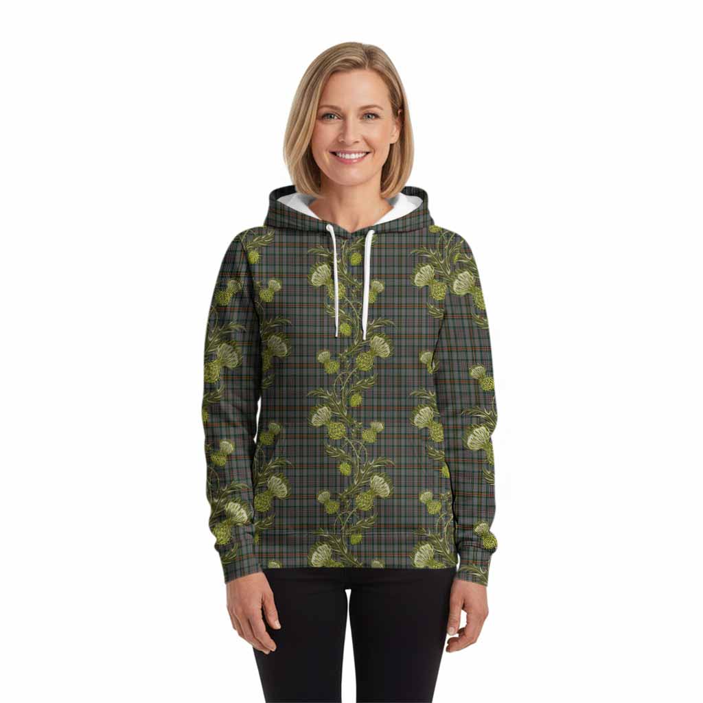 Howell of Wales Tartan Hoodie Seamless Scottish Thistle Flowers
