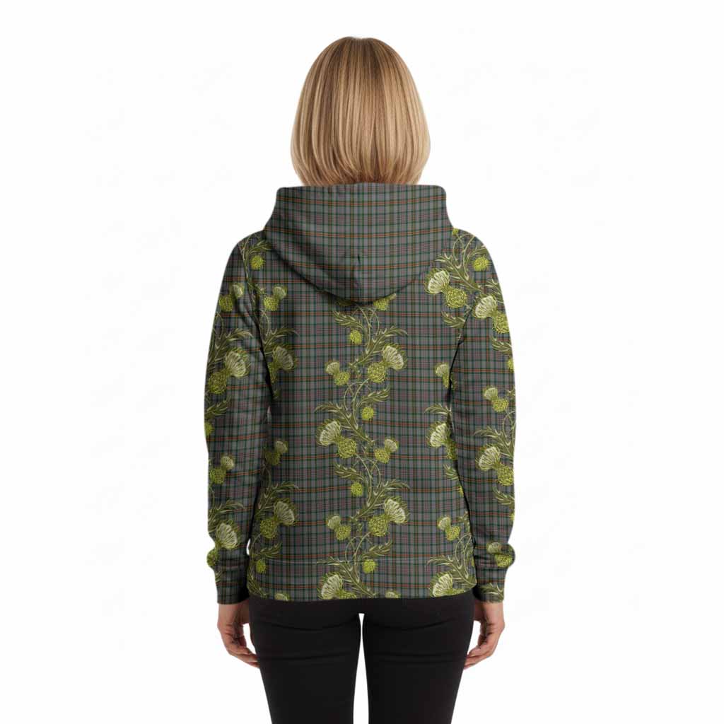 Howell of Wales Tartan Hoodie Seamless Scottish Thistle Flowers