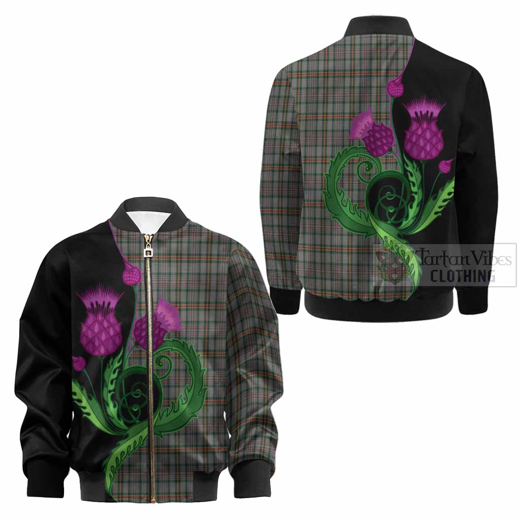 Howell of Wales Tartan Kid Bomber Jacket Traditional Scottish Thistle