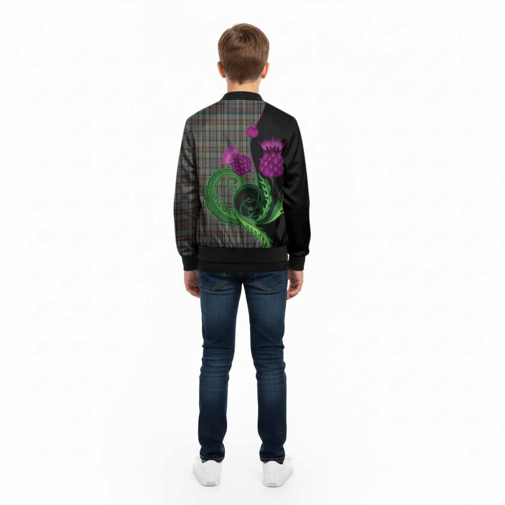 Howell of Wales Tartan Kid Bomber Jacket Traditional Scottish Thistle
