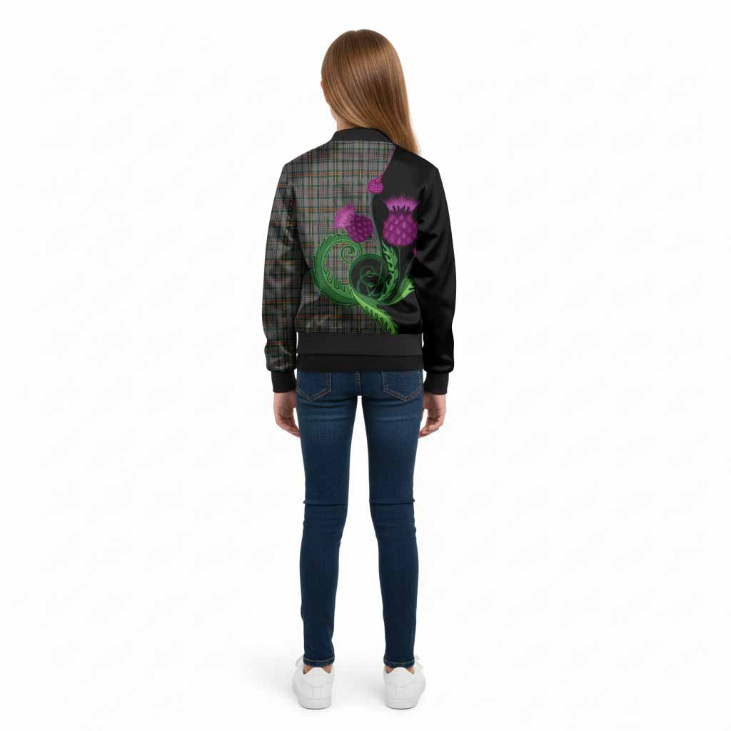 Howell of Wales Tartan Kid Bomber Jacket Traditional Scottish Thistle