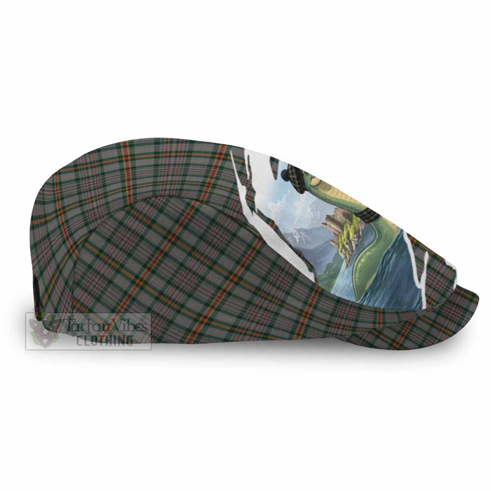 Howell of Wales Tartan Loch Ness Monster Scottish Heritage Art Flat Cap, Jeff Cap