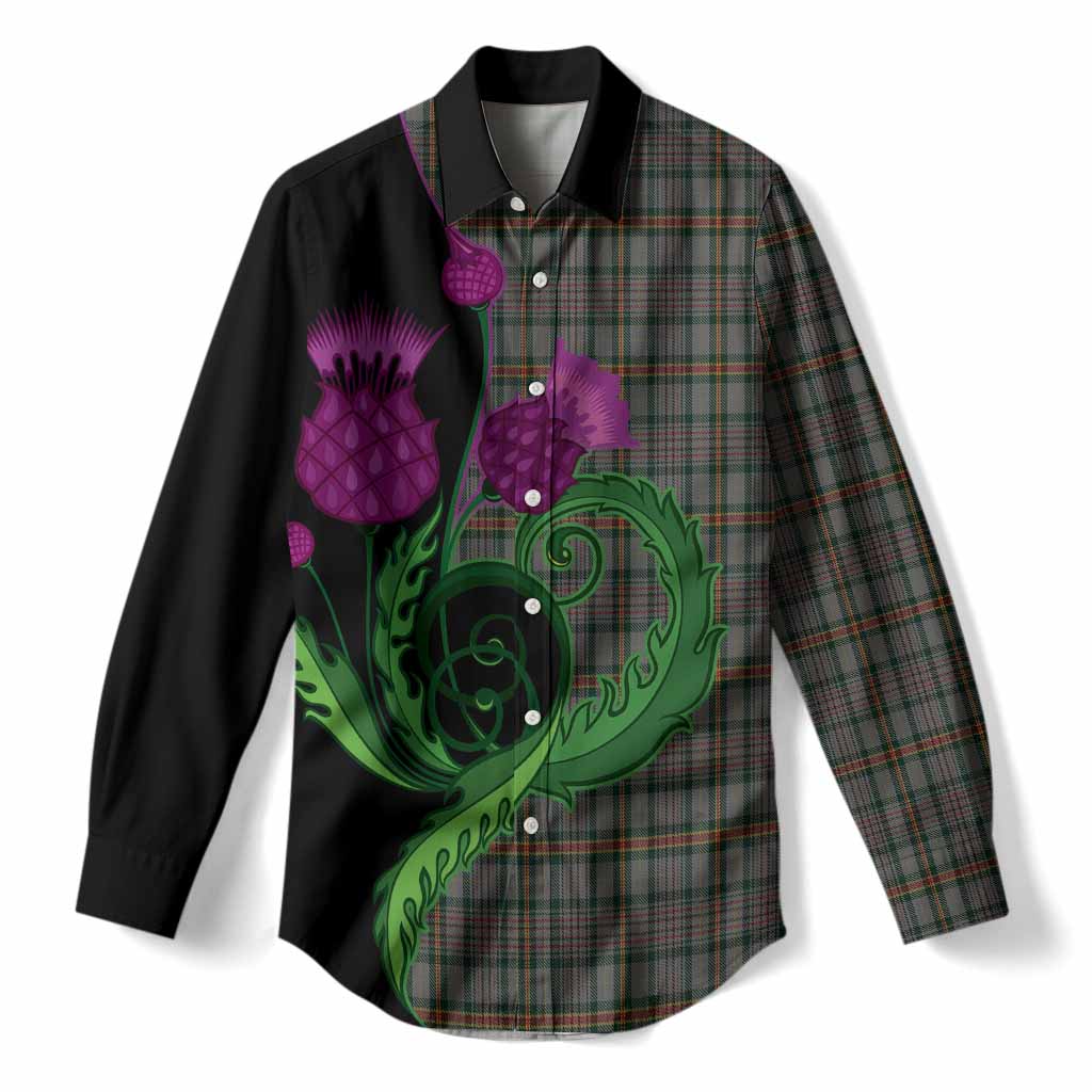 Howell of Wales Tartan Women Casual Shirt Traditional Scottish Thistle
