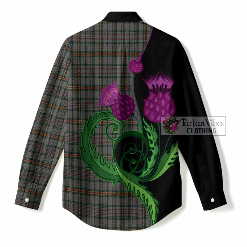 Howell of Wales Tartan Women Casual Shirt Traditional Scottish Thistle