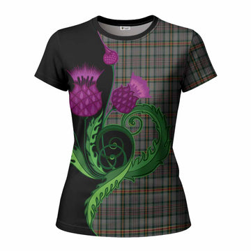 Howell of Wales Tartan Women T shirt Traditional Scottish Thistle