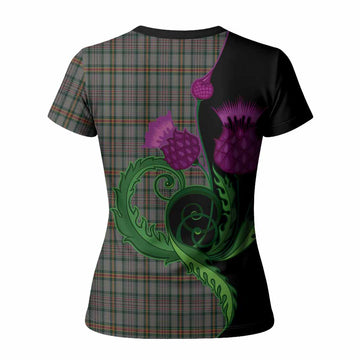 Howell of Wales Tartan Women T shirt Traditional Scottish Thistle