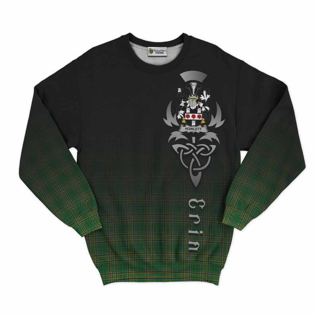 Tartan Vibes Clothing Howlett Irish Clan Sweatshirt with Coat of Arms Erin Go Bragh Celtic Inspired