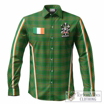 Howlett Irish Clan Coat of Arm Tartan Long Sleeve Button Shirts Flag Style