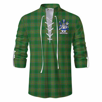Hoyle Irish Clan Tartan Ghillie Kilt Shirt with Coat of Arms Men - Tartan Vibes Clothing