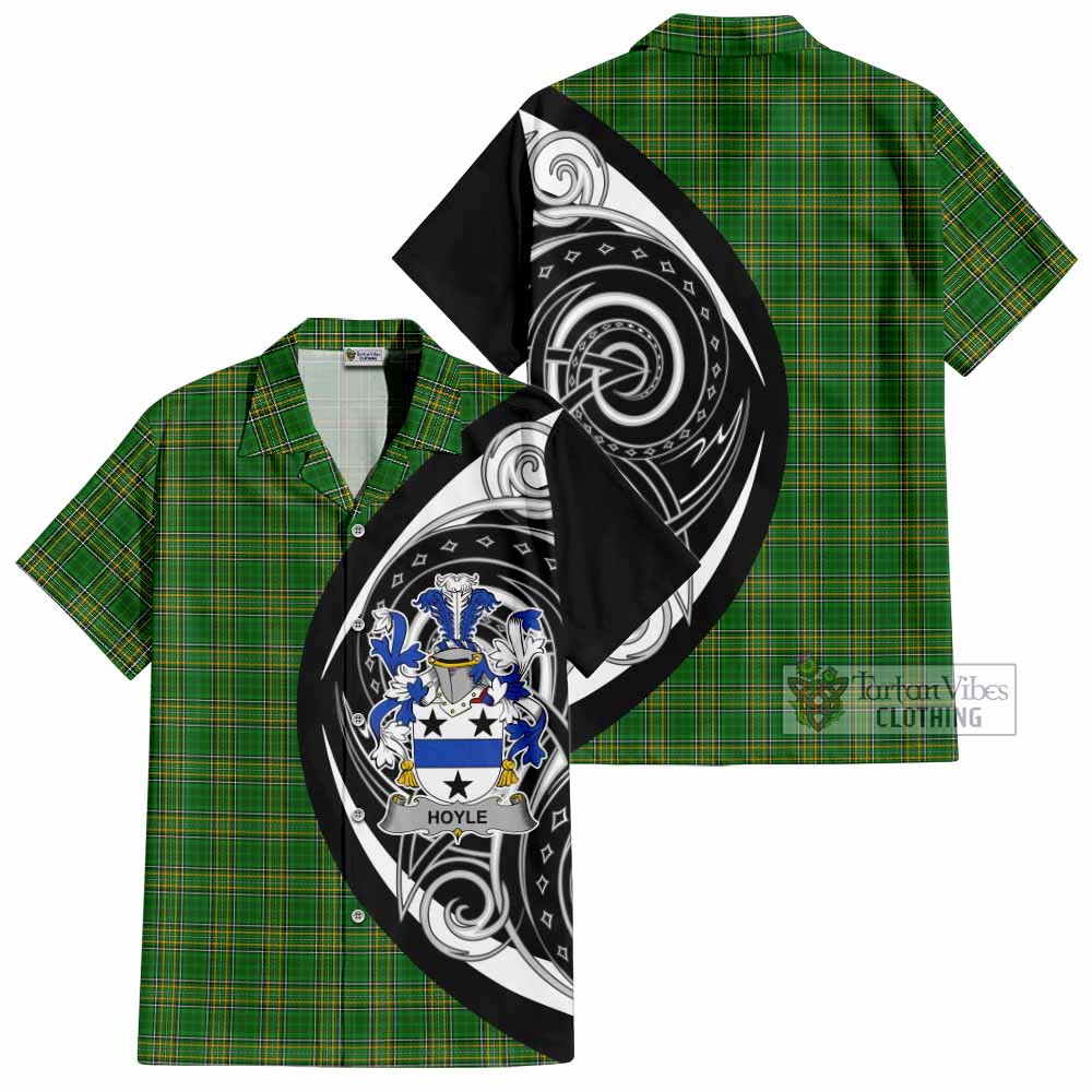 Tartan Vibes Clothing Hoyle Irish Clan Short Sleeve Button Shirt Celtic Circle Style