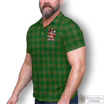 Hughes Ireland Clan Tartan Men's Polo Shirt with Coat of Arms