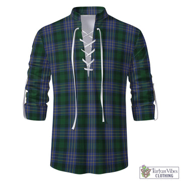 Hughes Tartan Men's Scottish Traditional Jacobite Ghillie Kilt Shirt