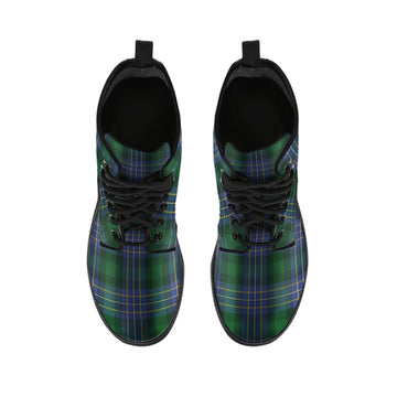 Hughes Tartan Leather Boots - Tartan Vibes Clothing