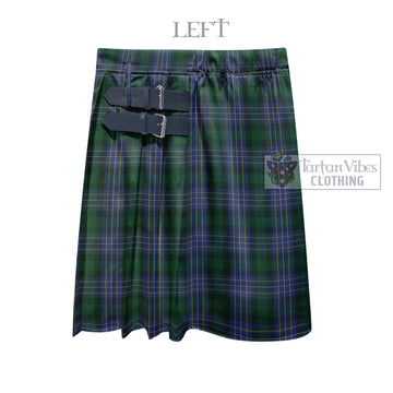 Hughes Tartan Men's Pleated Skirt - Fashion Casual Retro Scottish Kilt Style