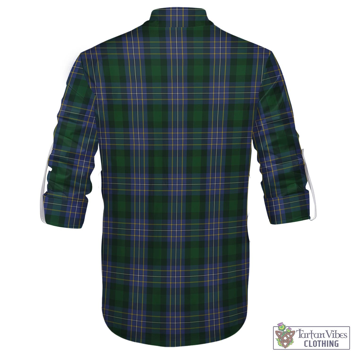 Tartan Vibes Clothing Hughes Tartan Men's Scottish Traditional Jacobite Ghillie Kilt Shirt