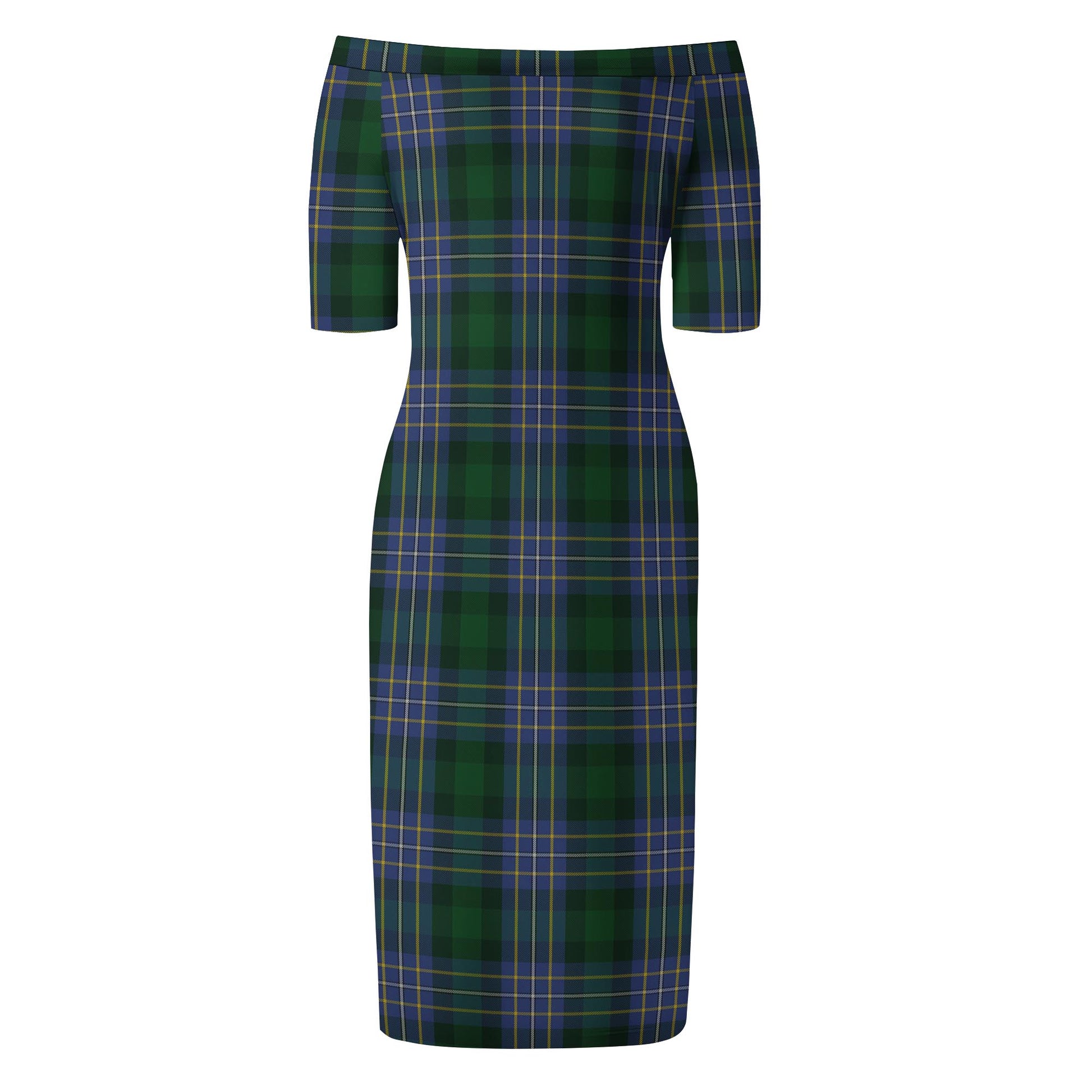 Hughes Tartan Off Shoulder Lady Dress - Tartan Vibes Clothing