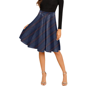 Hughes of Wales Tartan Melete Pleated Midi Skirt Cross Style