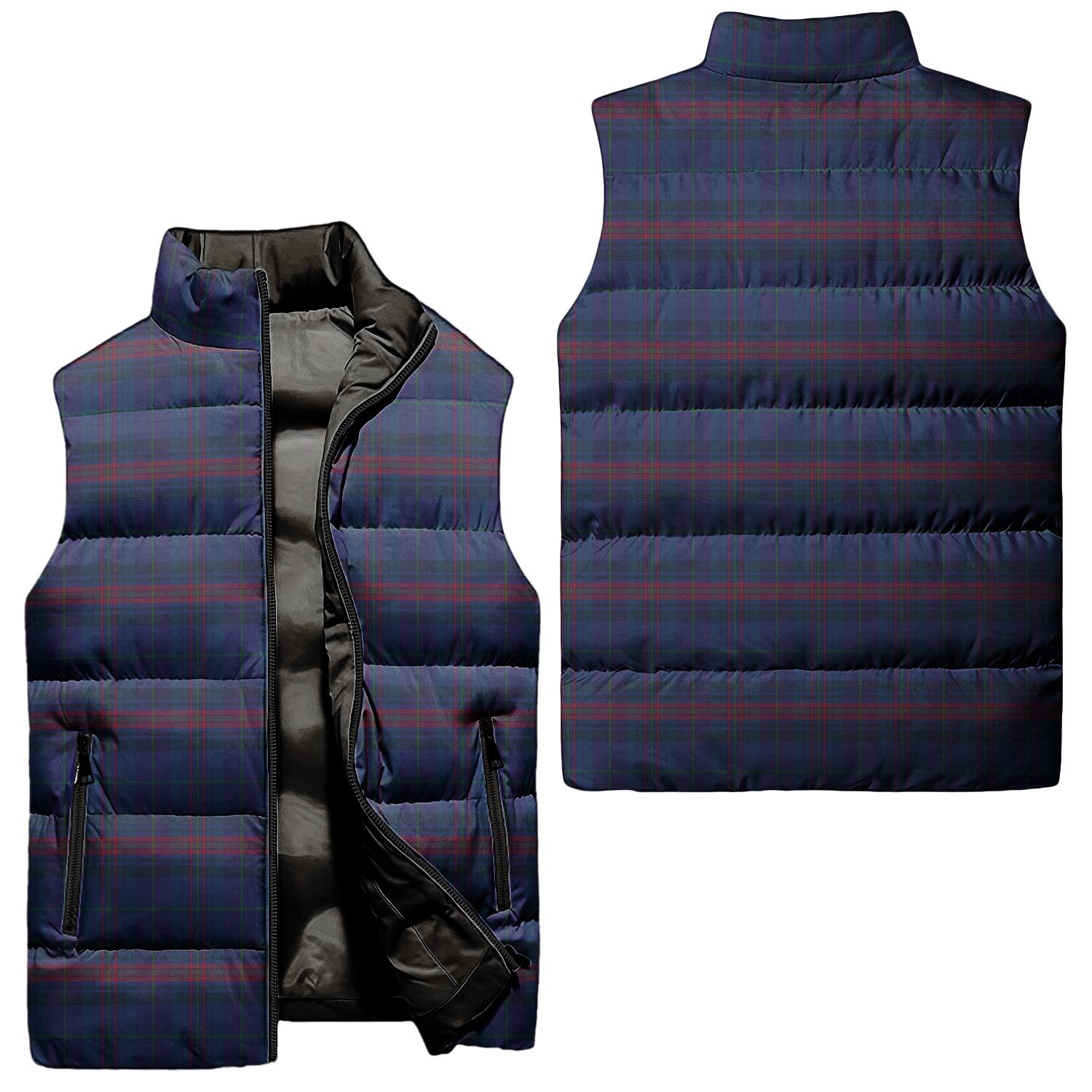 Hughes of Wales Tartan Sleeveless Puffer Jacket Unisex - Tartan Vibes Clothing