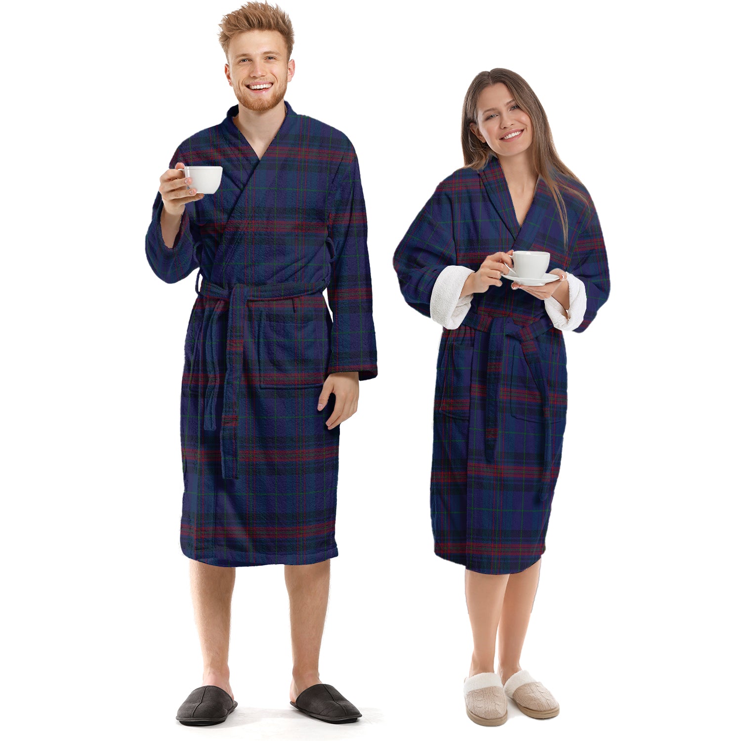 Hughes of Wales Tartan Bathrobe Unisex S - Tartan Vibes Clothing