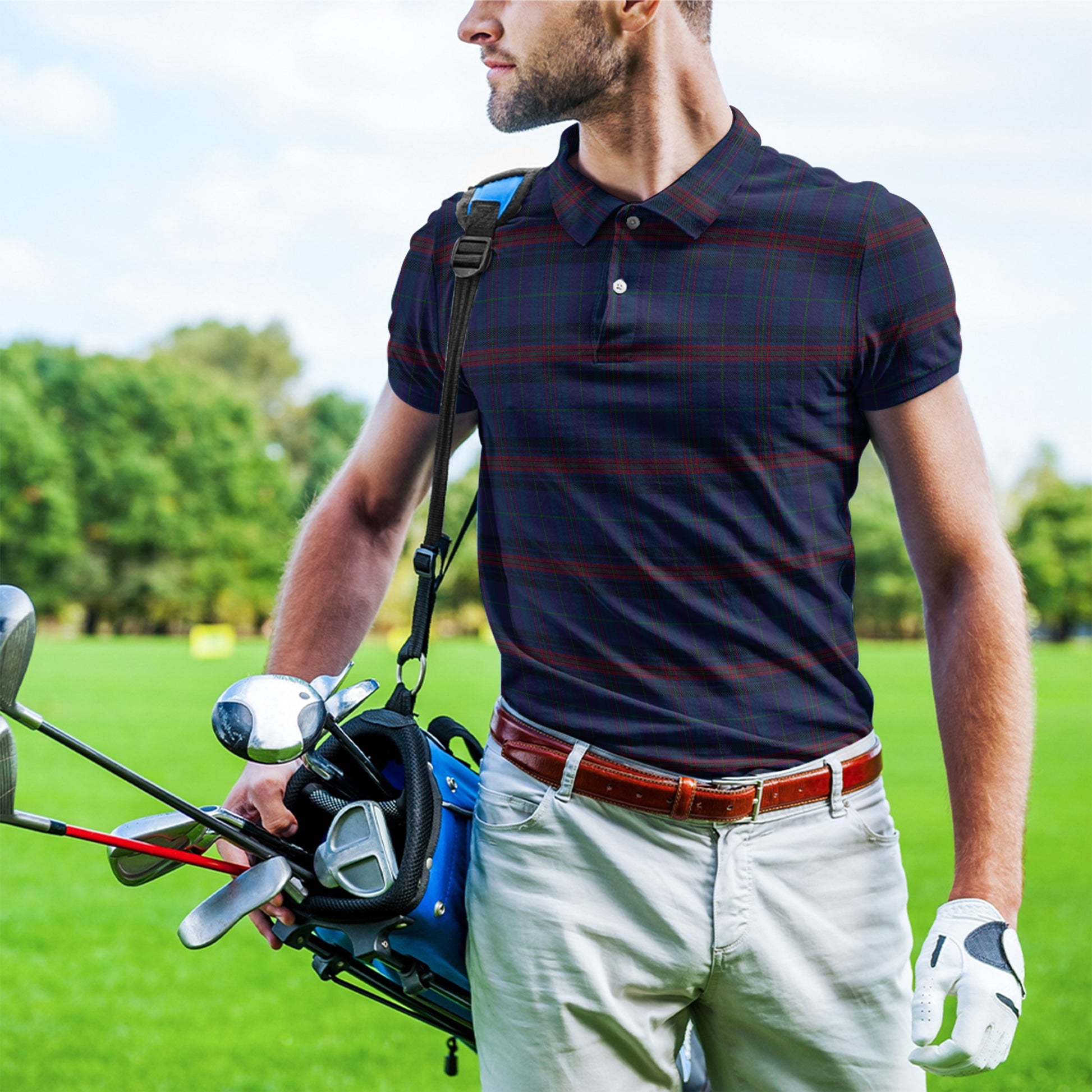 Hughes of Wales Tartan Mens Polo Shirt - Tartan Vibes Clothing