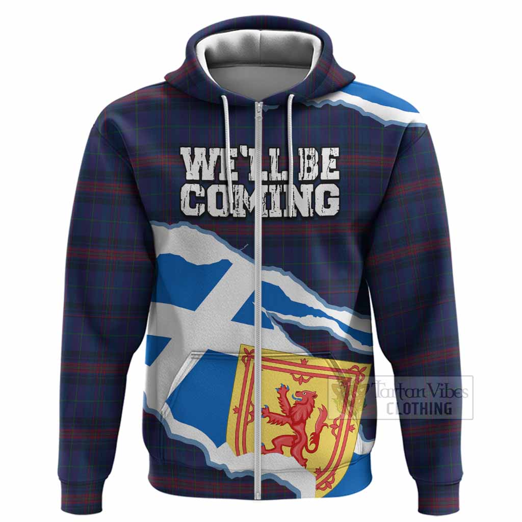 Hughes of Wales Scotland Football Tartan Hoodie We'll Be Coming